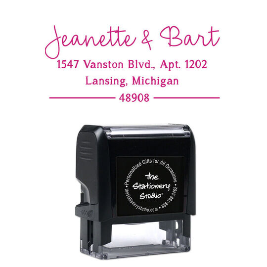 Duo Script Name Rectangular Self-Inking Stamp